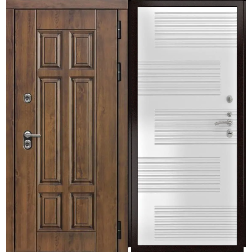 Входная дверь Luxor - Квадро - ФЛ-185 (10мм, ПВХ Ясень белый)