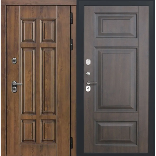 Входная дверь Luxor - Квадро - ФЛ-659 (12мм, Нуссбаум+черная патина винорит)