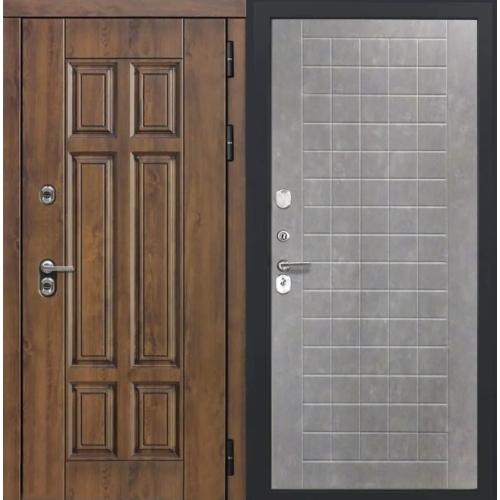 Входная дверь Luxor - Квадро - ФЛ-256 (10мм, Бетон пепельный)