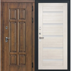 Входная дверь Luxor - Квадро - СБ-1 (ст. белое, 16мм, Беленый дуб)