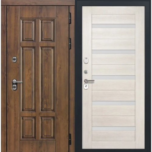 Входная дверь Luxor - Квадро - СБ-1 (ст. белое, 16мм, Беленый дуб)