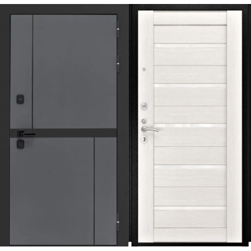 Входная дверь Luxor - Терио - СБ-1 (лак. белое, 16мм, Беленый дуб)