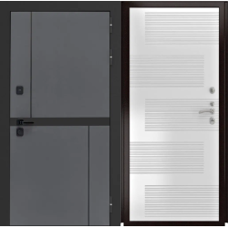 Входная дверь Luxor - Терио - ФЛ-185 (10мм, ПВХ Ясень белый)