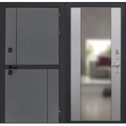 Входная дверь Luxor - Терио - Алиса (16мм, ПВХ Софт грей, зеркало)