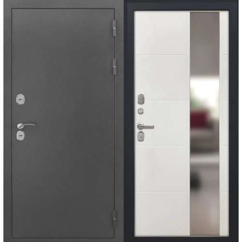 Входная дверь Luxor - Серебро - ФЛЗ-649 Капучино (зеркало)