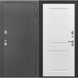 Входная дверь Luxor - Серебро - ФЛ-677 (10мм, Белый матовый)