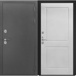 Входная дверь Luxor - Серебро - ФЛ-609 (Л-52, 10мм, Белый матовый)