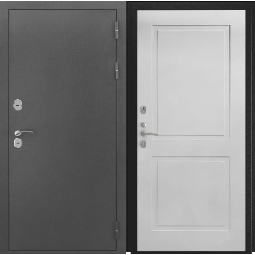 Входная дверь Luxor - Серебро - ФЛ-609 (Л-52, 10мм, Белый матовый)