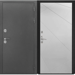 Входная дверь Luxor - Серебро - ФЛ-291 (Лине, 10мм, Белый софт)