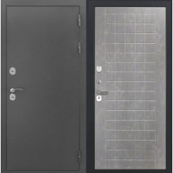 Входная дверь Luxor - Серебро - ФЛ-256 (10мм, Бетон пепельный)