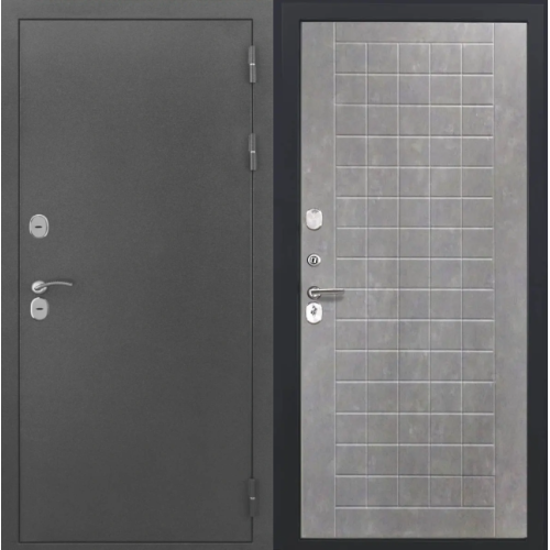 Входная дверь Luxor - Серебро - ФЛ-256 (10мм, Бетон пепельный)