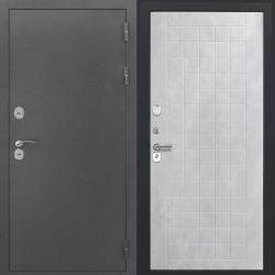 Входная дверь Luxor - Серебро - ФЛ-256 (10мм, Бетон снежный)