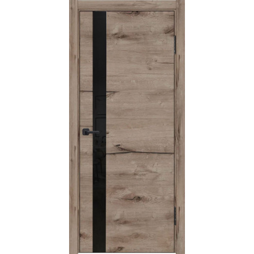 Межкомнатная дверь Лу-45 (Пацифик, черное стекло)