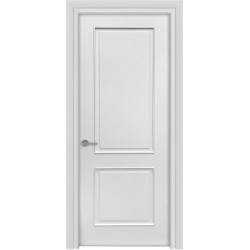 Межкомнатная дверь Лайн-3/2 багет (Белая эмаль)