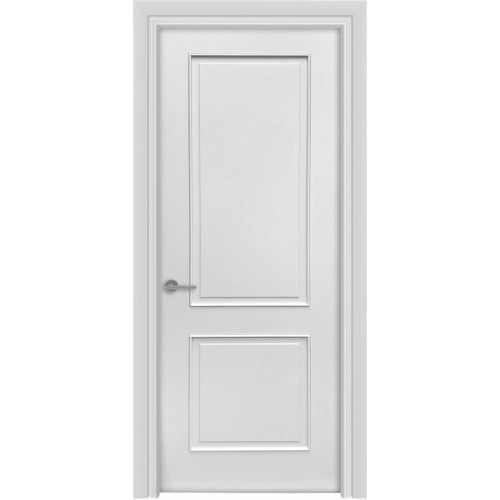 Межкомнатная дверь Лайн-3/2 багет (Белая эмаль)