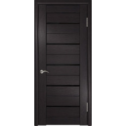 Межкомнатная дверь ЛУ-22 (Венге, стекло лакобель черное)