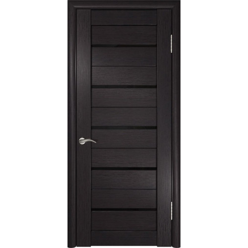 Межкомнатная дверь ЛУ-22 (Венге, стекло лакобель черное)