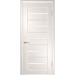 Межкомнатная дверь ЛУ-22 (Беленый дуб, стекло лакобель белое)
