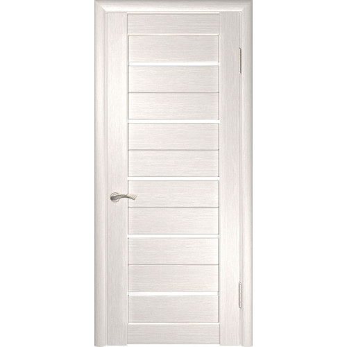 Межкомнатная дверь ЛУ-22 (Беленый дуб, стекло лакобель белое)