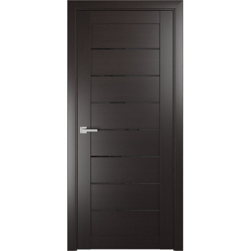 Межкомнатная дверь ЛУ-7 Венге (стекло лакобель черный)