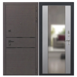 Входная дверь Luxor - 43 - Алиса (16мм, ПВХ софт грей, зеркало)