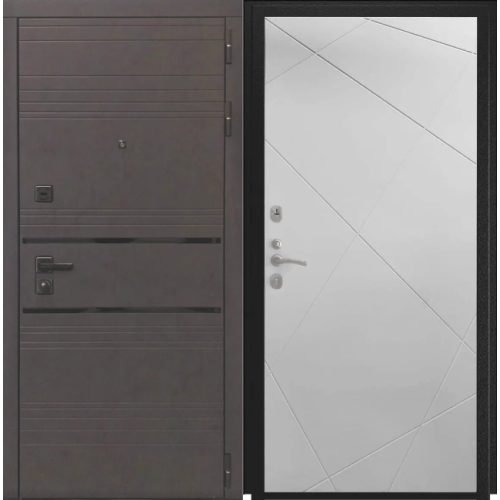 Входная дверь Luxor - 43 - ФЛ-291 (Line, 10мм, белый софт)