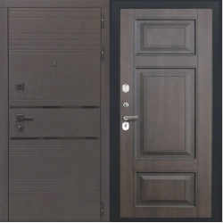 Входная дверь Luxor - 43 - ФЛ-659 (12мм, нуссбаум+черная патина винорит)