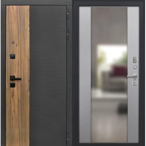 Входная дверь Luxor - 46 - Алиса (16мм, ПВХ Софт грей, зеркало)