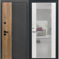 Входная дверь Luxor - 46 - Алиса (16мм, ПВХ Ясень белый, зеркало)