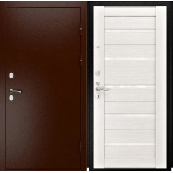 Входная дверь Luxor - медный антик - СБ-1 (лак. белое, 16мм, Беленый дуб)