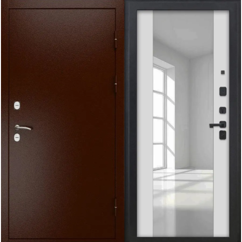 Входная дверь Luxor - медный антик - ФЛЗ -1 Белый матовый